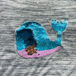 Vineyard Vines Sequin Whale Gray Chest Pocket Patch
